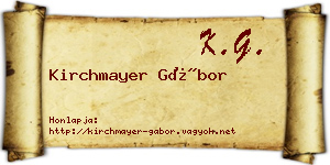 Kirchmayer Gábor névjegykártya